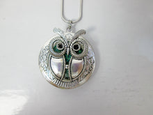 Load image into Gallery viewer, fat owl locket necklace