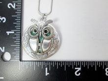 Load image into Gallery viewer, fat owl locket pendant with measurement