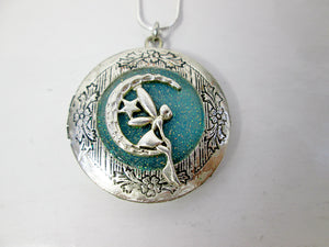 moon fairy locket necklace