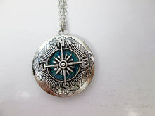 Load image into Gallery viewer, compass locket pendant necklace