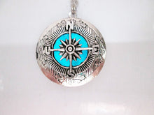 Load image into Gallery viewer, glow in the dark compass locket necklace