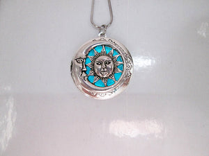 glow moon and sun locket necklace