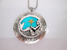 Load image into Gallery viewer, glow in the dark mermaid locket necklace