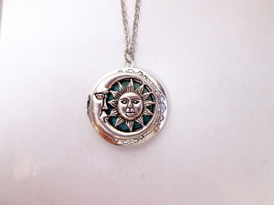 moon and sun locket necklace