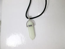 Load image into Gallery viewer, stone point necklace on black cord
