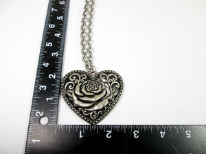 punk heart rose necklace with measurement