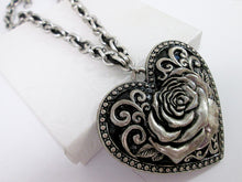 Load image into Gallery viewer, closeup of large heart rose neckace