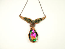 Load image into Gallery viewer, steampunk wings crystal necklace