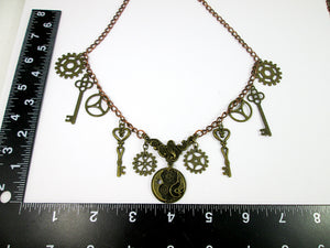 steampunk necklace with measurement