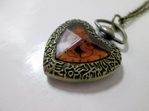 closeup view of heart shape watch
