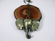 Load image into Gallery viewer, vintage bronze elephant necklace