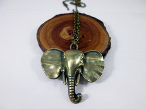 vintage bronze elephant necklace