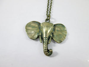 antique bronze elephant necklace