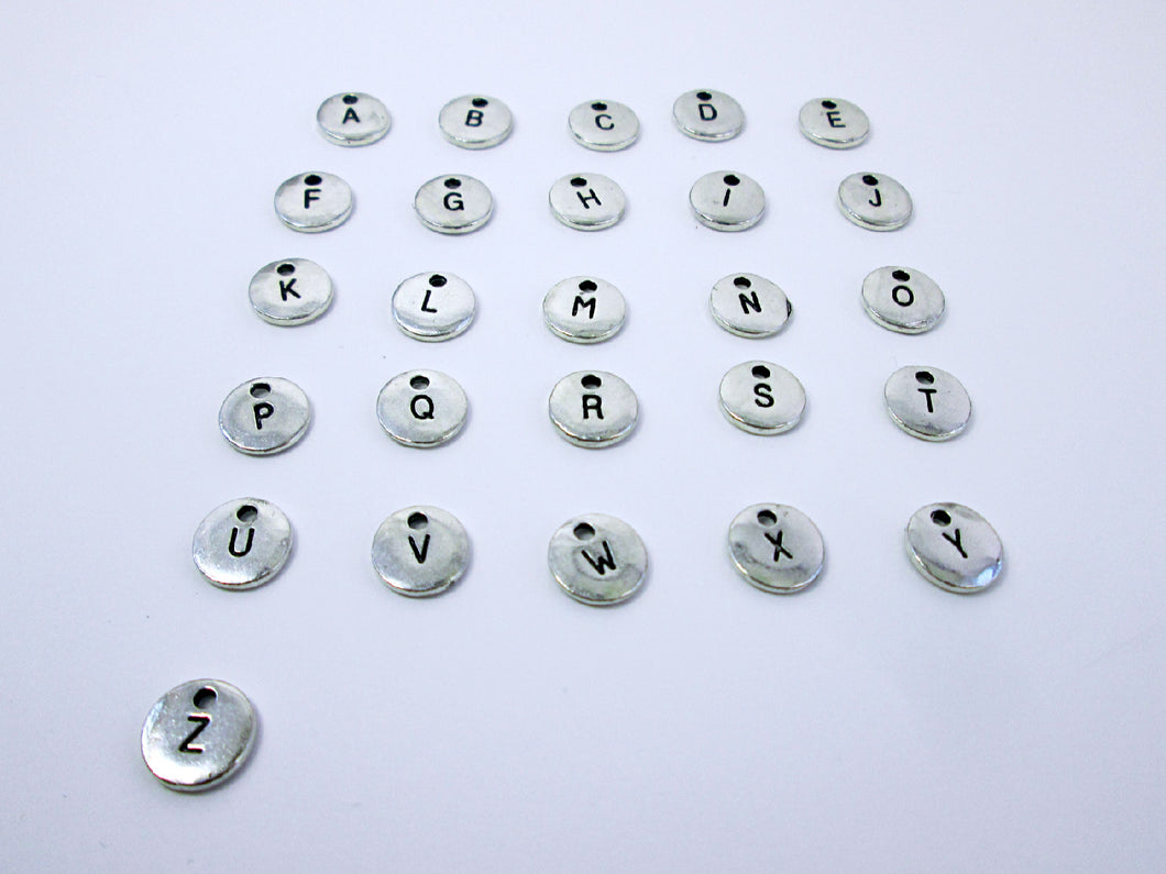 round disc letter charm