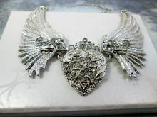 Load image into Gallery viewer, feather wing heart necklace