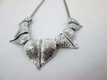 Load image into Gallery viewer, silver leaves statement necklace