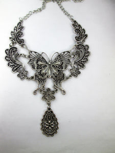 steampunk butterfly bib necklace
