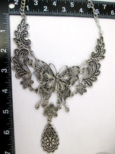Load image into Gallery viewer, butterfly bib necklace with measurement