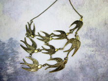 Load image into Gallery viewer, sparrow birds bib necklace
