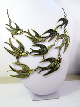 Load image into Gallery viewer, flock of birds bib necklace