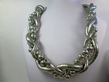 Load image into Gallery viewer, large silver braided necklace