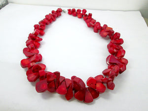 red coral statement necklace