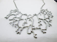Load image into Gallery viewer, silver branch bib necklace