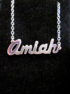 hand cut name pendant