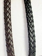 Load image into Gallery viewer, sample of braided leather, color black and brown