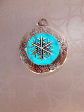 Load image into Gallery viewer, glow in the dark snowflake keepsake necklace