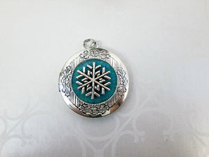 snowflake frozen locket necklace