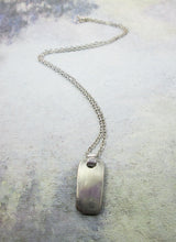 Load image into Gallery viewer, back view of metal chain necklace, showing mirror finish of pendant