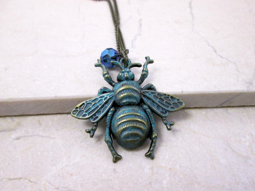 vintage inspired bee necklace