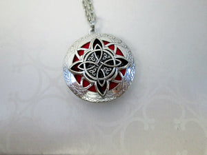 celtic trinity cross locket necklace
