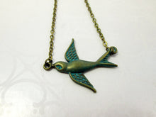 Load image into Gallery viewer, vintage inspired small bird necklace