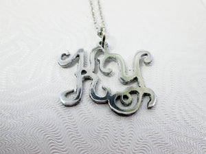 hand cut name monogram necklace