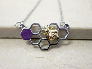 honey comb bee pendant