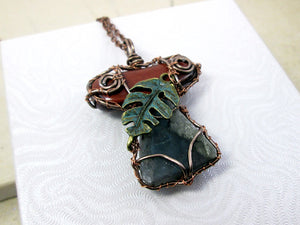 hand wrapped stone necklace