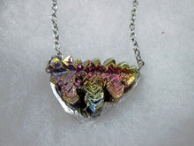 Load image into Gallery viewer, purple rainbow bismuth necklace