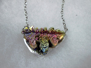 purple rainbow bismuth necklace