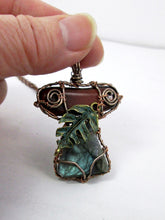Load image into Gallery viewer, hand wrapped red tiger eye and labradorite pendant necklace 