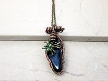 Load image into Gallery viewer, wire wrapped blue stone necklace
