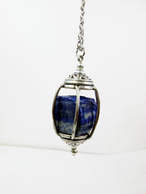 Load image into Gallery viewer, raw lapis cage pendant