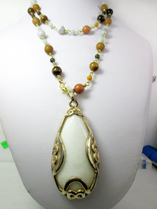 chunky white stone necklace
