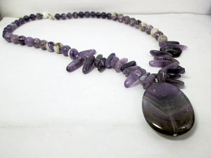 purple amethyst beaded necklace