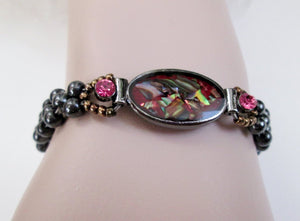 red abalone shell magnetic bracelet
