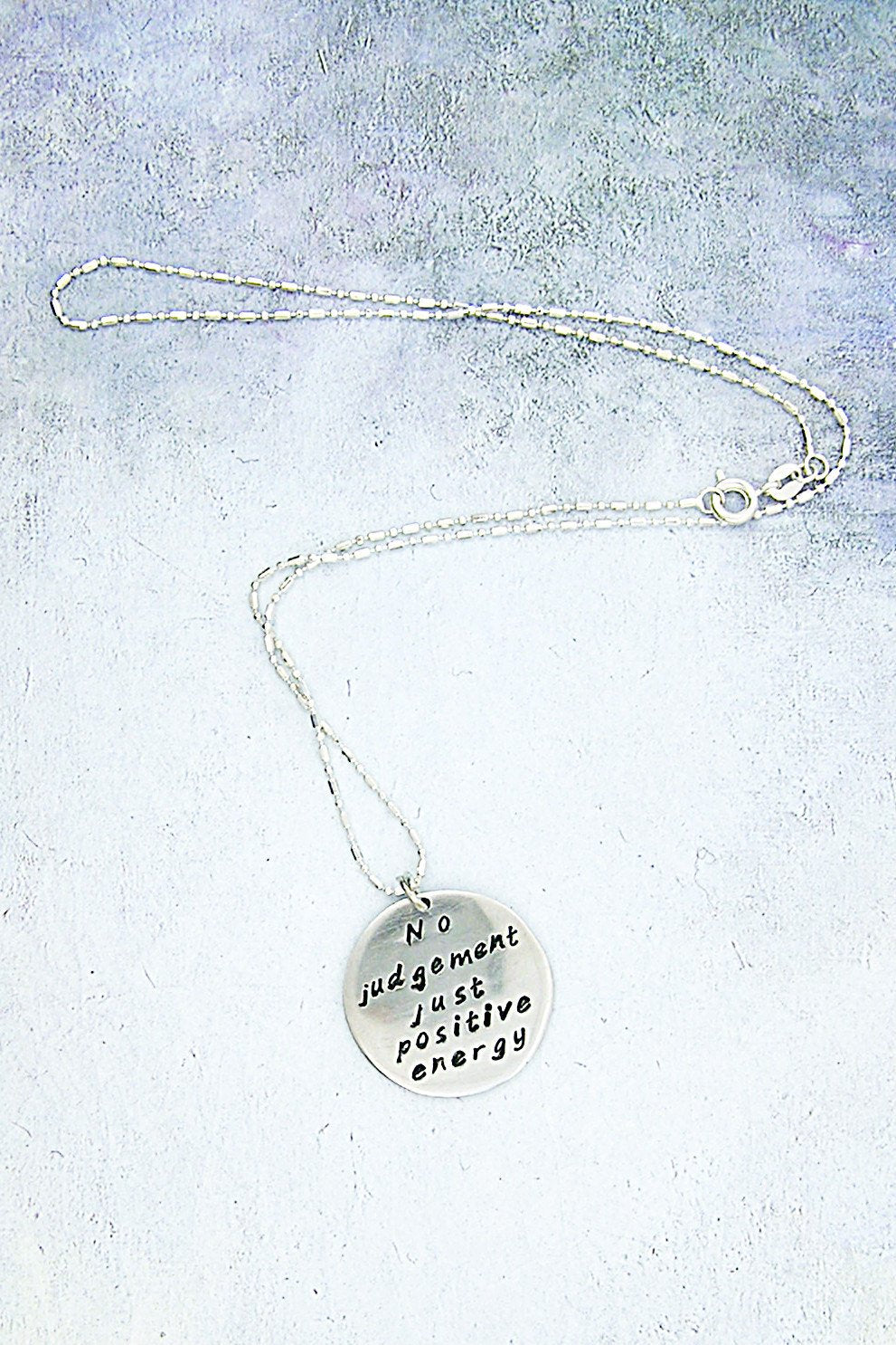 handmade and hand stamped message pendant necklace 