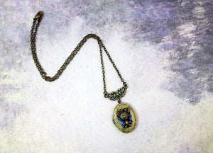 vintage inspired mouse locket pendant necklace