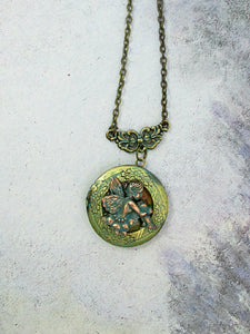 cherub locket necklace