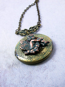 cherub locket pendant